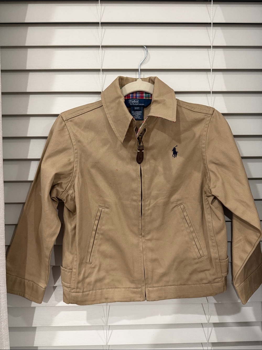 Polo by Ralph Lauren Khaki Kids Cotton Jacket with Navy Pony